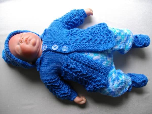 Hand knitted reborn boy dolls matinee set