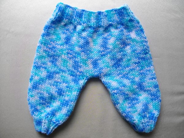 hand knitted baby trousers
