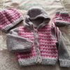 hand knitted newborn girls hooded jacket