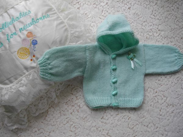 hand knitted 5lb baby hoodie