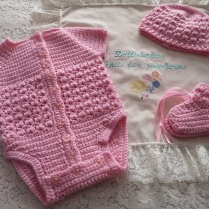 crocheted bodysuit for 3-6 month girl