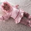 hand knitted girls frilly sweater set