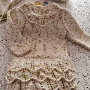 Hand Knitted 6-9 Month Baby Pixie Dress
